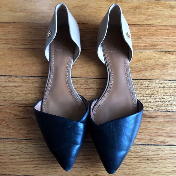 Tory Burch tan and black flats - Picture 2 of 10
